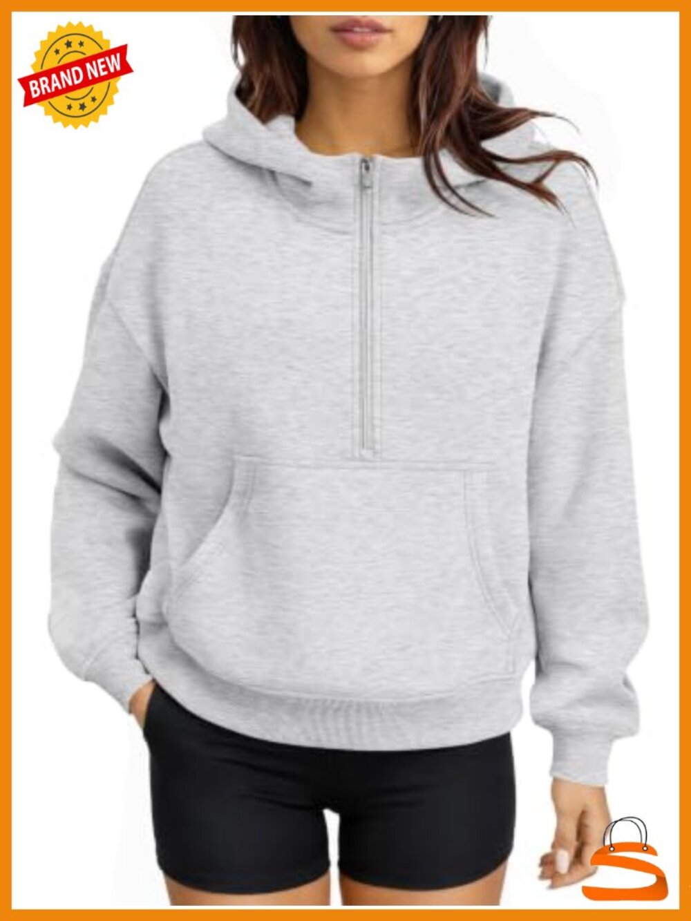 Half Zip Fleece Hoodie Pullover Sweatshirt Women's